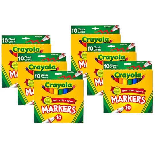 Crayola&#xAE; Classic Colors Broad Line Markers, 6 Packs of 10